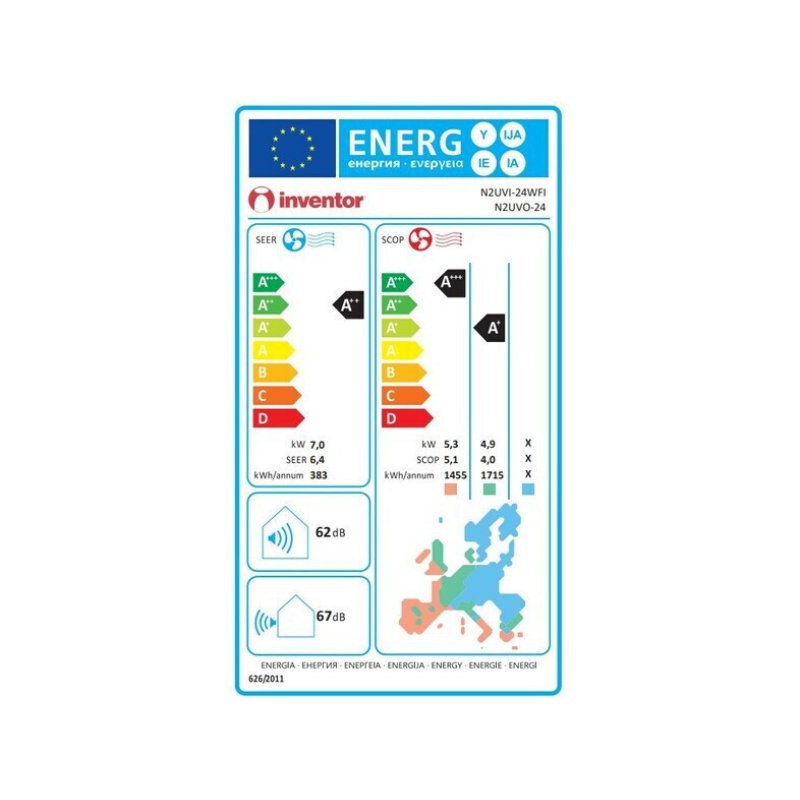INVENTOR NEO N2UVI-24WFI/N2UVO-24 Κλιματιστικό Inverter 24000 BTU A++/A+ με Ιονιστή και WiFi 0035587 INVENTOR NEO N2UVI-24WFI/N2UVO-24 Κλιματιστικό Inverter 24000 BTU A++/A+ με Ιονιστή και WiFi 0035587