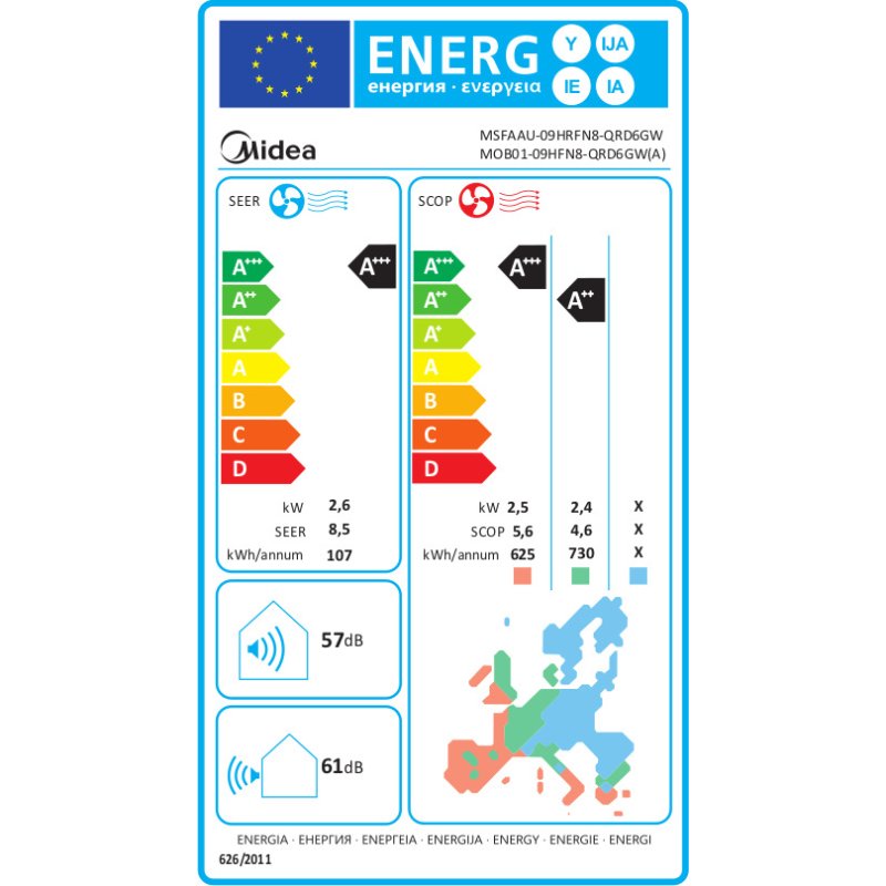 MIDEA Breezeless MSFAAU-09HRFN8-I/MSFAAU-09HRFN8-O Κλιματιστικό τοίχου 0035691