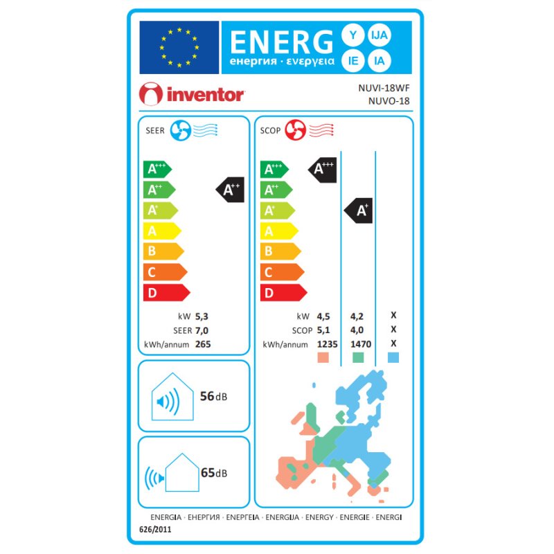 INVENTOR NEO N2UVI-18WFI/N2UVO-18 Κλιματιστικό Inverter 18000 BTU A++/A+ με Ιονιστή και WiFi 0035793 INVENTOR NEO N2UVI-18WFI/N2UVO-18 Κλιματιστικό Inverter 18000 BTU A++/A+ με Ιονιστή και WiFi 0035793