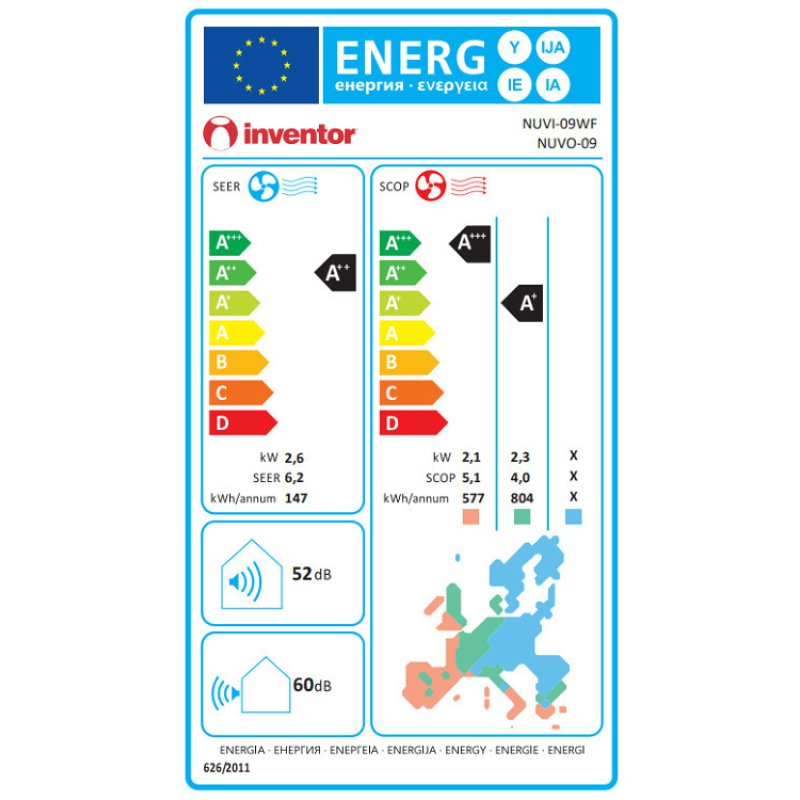INVENTOR NEO N2UVI-09WFI/N2UVO-09 Κλιματιστικό Inverter 9000 BTU A++/A+ με Ιονιστή και WiFi 0035827 INVENTOR NEO N2UVI-09WFI/N2UVO-09 Κλιματιστικό Inverter 9000 BTU A++/A+ με Ιονιστή και WiFi 0035827