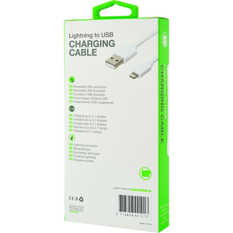 LAMTECH LAM441013 Regular USB to Lightning Cable Λευκό 2m 0035981 LAMTECH LAM441013 Regular USB to Lightning Cable Λευκό 2m 0035981