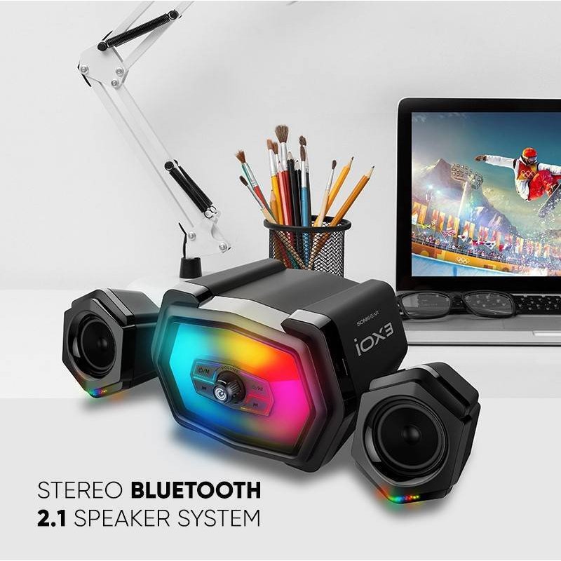 SONIC GEAR IOX 3 Ηχεία Υπολογιστή 2.1 με RGB Φωτισμό και Bluetooth Ισχύος 12W σε Μαύρο Χρώμα 0036012 SONIC GEAR IOX 3 Ηχεία Υπολογιστή 2.1 με RGB Φωτισμό και Bluetooth Ισχύος 12W σε Μαύρο Χρώμα 0036012