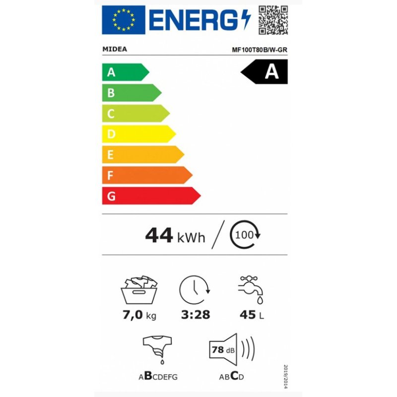 MIDEA MF100T80B/W-GR Πλυντήριο Ρούχων Άνω Φόρτωσης 8 kg 1300rpm 0036014 MIDEA MF100T80B/W-GR Πλυντήριο Ρούχων Άνω Φόρτωσης 8 kg 1300rpm 0036014