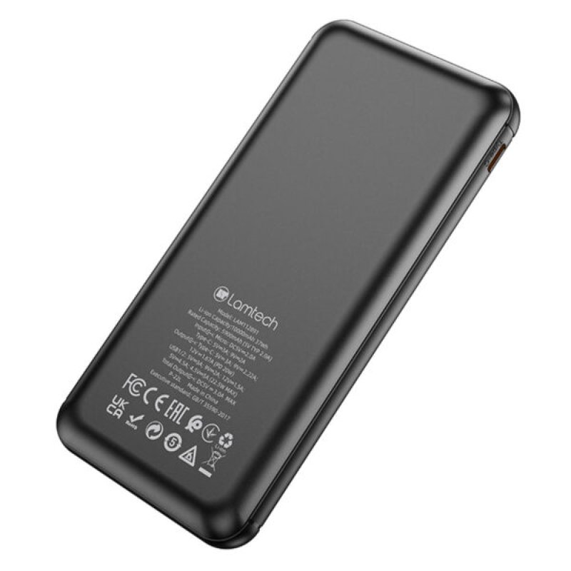 LAMTECH LAM112891 Powerbank 10000MAH QC3,0+PD20W BLACK 0036349 LAMTECH LAM112891 Powerbank 10000MAH QC3,0+PD20W BLACK 0036349