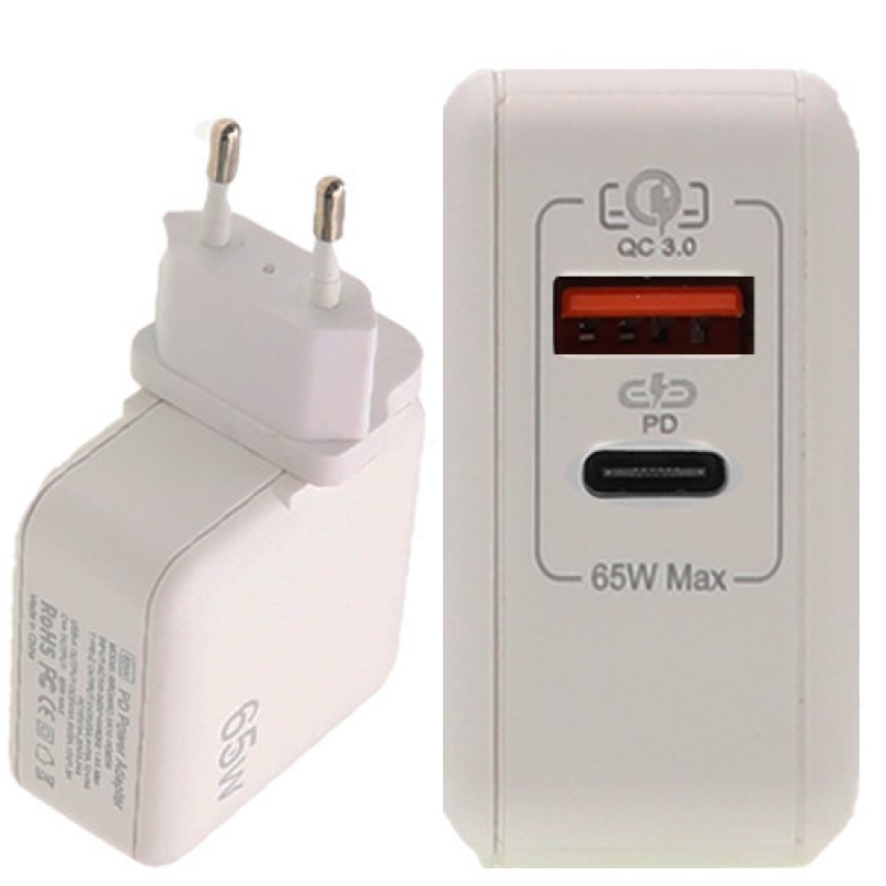 LAMTECH (LAM023558) Φορτιστής Χωρίς Καλώδιο με Θύρα USB-A και Θύρα USB-C 65W Power Delivery / Quick Charge 3.0 Λευκός 0036621 LAMTECH (LAM023558) Φορτιστής Χωρίς Καλώδιο με Θύρα USB-A και Θύρα USB-C 65W Power Delivery / Quick Charge 3.0 Λευκός 0036621