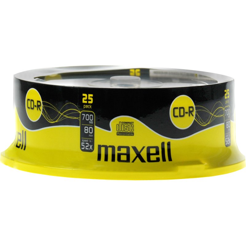 MAXWELL CakeBox25 Εγγράψιμα CD-R 52x 700MB Cake Box 25τμχ 0037344 MAXWELL CakeBox25 Εγγράψιμα CD-R 52x 700MB Cake Box 25τμχ 0037344