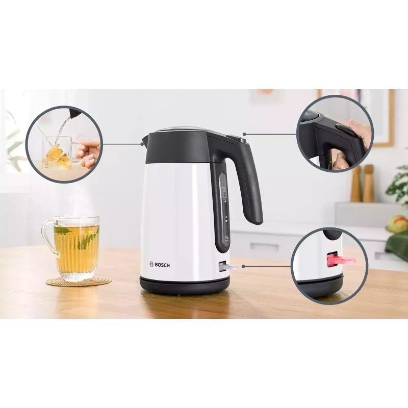 BOSCH TWK7L461 Βραστήρας 1.7lt 2400W Λευκός 0037351 BOSCH TWK7L461 Βραστήρας 1.7lt 2400W Λευκός 0037351