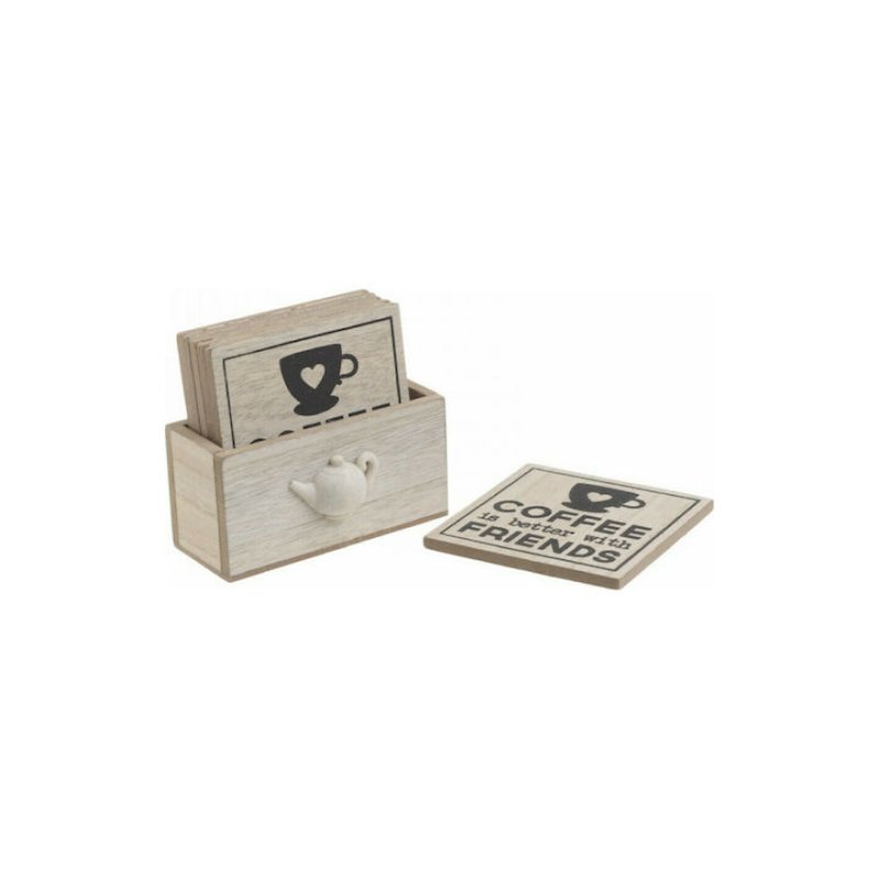 INART 6-60-151-0020 S/6 Σουβέρ σε Βάση Ξύλινο Natural 12x5x10 0037392 INART 6-60-151-0020 S/6 Σουβέρ σε Βάση Ξύλινο Natural 12x5x10 0037392