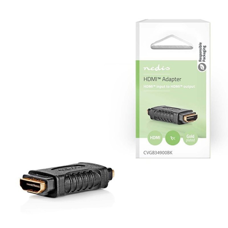 NEDIS CVGB34900BK Αντάπτορας HDMI θηλ. - HDMI θηλ. (μούφα), με επίχρυσες επαφές 0037426 NEDIS CVGB34900BK Αντάπτορας HDMI θηλ. - HDMI θηλ. (μούφα), με επίχρυσες επαφές 0037426
