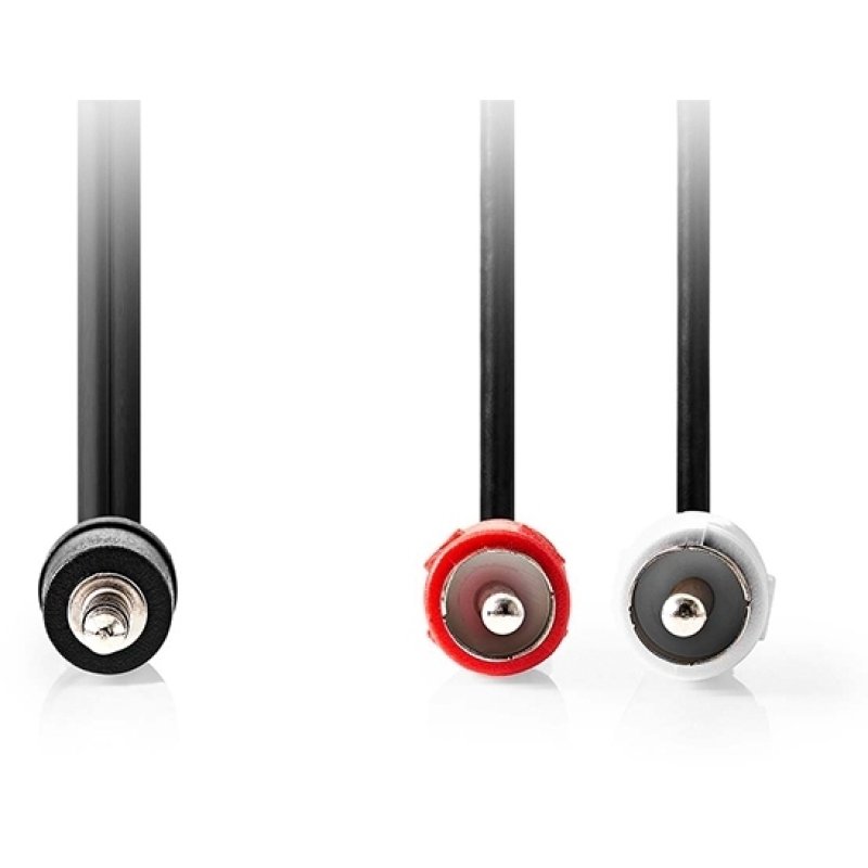 NEDIS CAGL22200BK15 Καλώδιο 2x RCA αρσ. - 3.5mm Stereo αρσ, 1.50m. black 0037500 NEDIS CAGL22200BK15 Καλώδιο 2x RCA αρσ. - 3.5mm Stereo αρσ, 1.50m. black 0037500