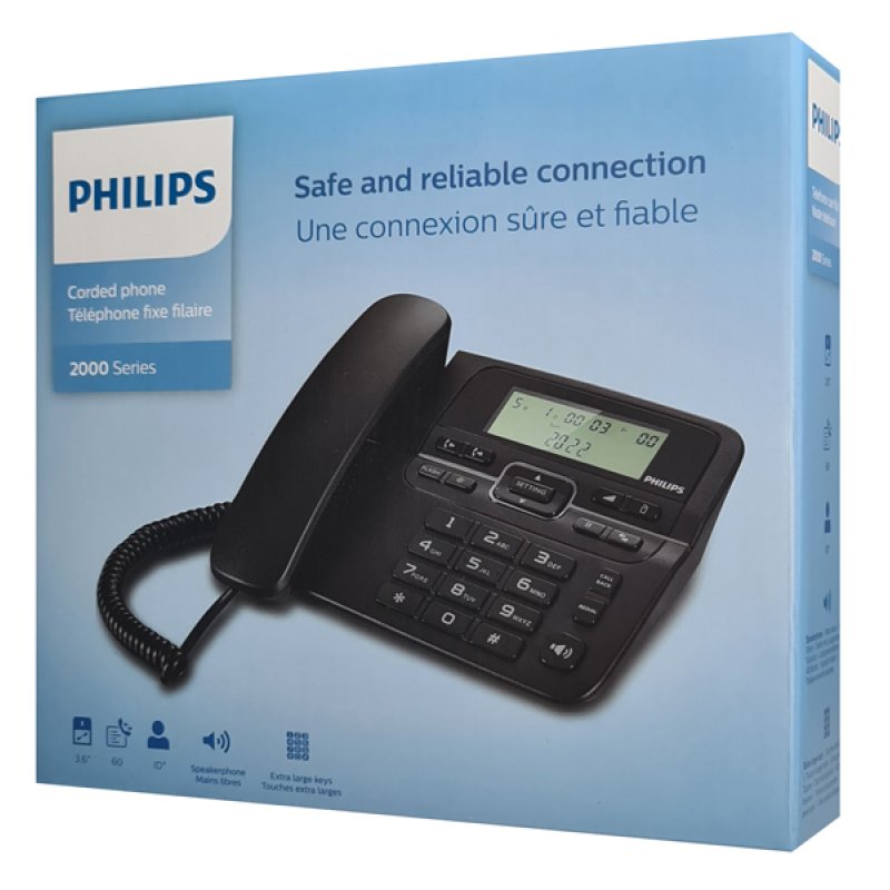 PHILIPS M20B-00 Ενσύρματο Τηλέφωνο Λειτουργία Λνοιχτής Ακρόασης Μαύρο 0037534 PHILIPS M20B-00 Ενσύρματο Τηλέφωνο Λειτουργία Λνοιχτής Ακρόασης Μαύρο 0037534