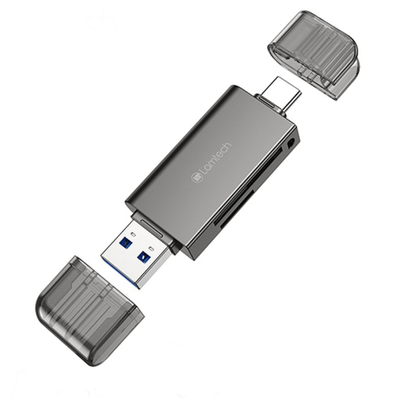 LAMTECH LAM113362 usb/type-c 3.0 card reader υψηλής ταχύτητας /μεταλλικό Γκρί 0037738 LAMTECH LAM113362 usb/type-c 3.0 card reader υψηλής ταχύτητας /μεταλλικό Γκρί 0037738