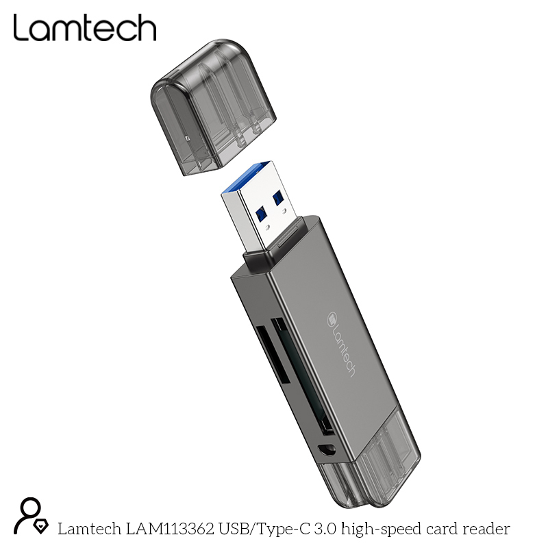 LAMTECH LAM113362 usb/type-c 3.0 card reader υψηλής ταχύτητας /μεταλλικό Γκρί 0037738 LAMTECH LAM113362 usb/type-c 3.0 card reader υψηλής ταχύτητας /μεταλλικό Γκρί 0037738