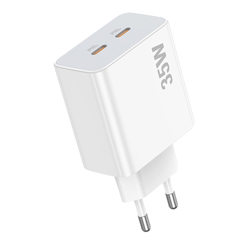 LAMTECH LAM113096 διπλή θύρα type-c FAST PD35W λευκό 0037739 LAMTECH LAM113096 διπλή θύρα type-c FAST PD35W λευκό 0037739
