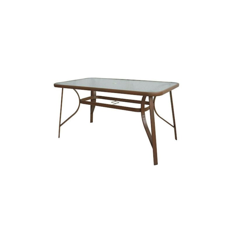 WOODWELL Rio E2501,3 Τραπέζι 150χ90 Μεταλλικό Καφέ/Γυαλί 0037953 WOODWELL Rio E2501,3 Τραπέζι 150χ90 Μεταλλικό Καφέ/Γυαλί 0037953