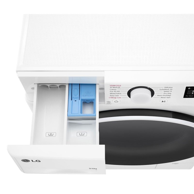 LG D4R5009TSWW Πλυντήριo-Στεγνωτήριο 9kg/6kg Ατμού 1400 Στροφές με Wi-Fi 0039289 LG D4R5009TSWW Πλυντήριo-Στεγνωτήριο 9kg/6kg Ατμού 1400 Στροφές με Wi-Fi 0039289
