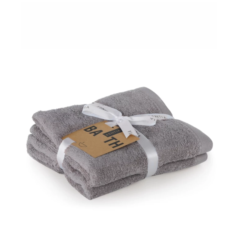 KENTIA Riley 22 Σετ2 Τεμ Πετσέτες Προσώπου Grey 2(50Χ90) 0039466