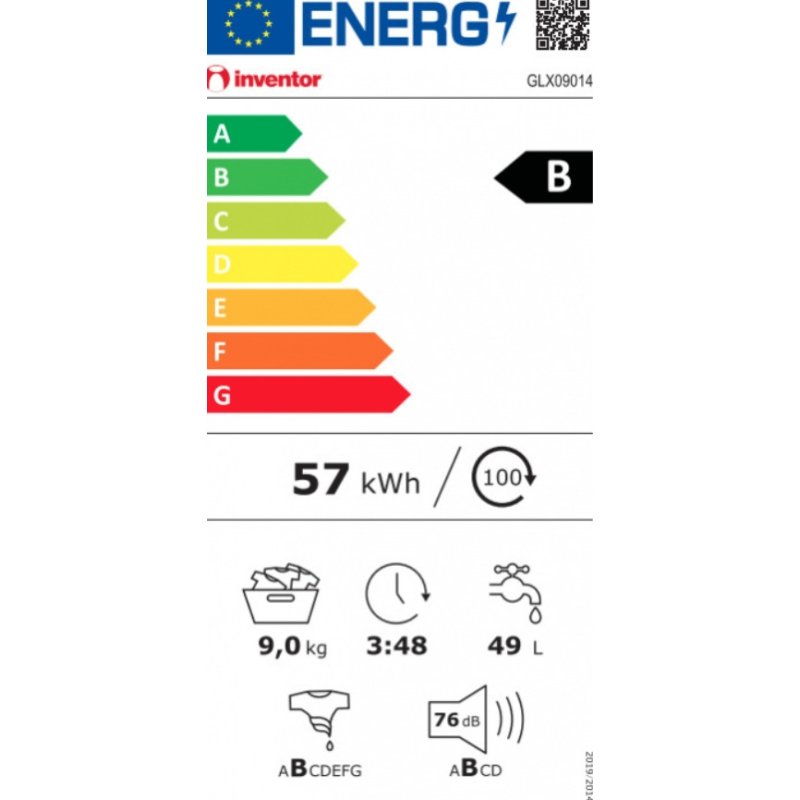 INVENTOR GL9014AW Πλυντήριο Ρούχων 9kg 1400 Στροφών 0040510 INVENTOR GL9014AW Πλυντήριο Ρούχων 9kg 1400 Στροφών 0040510