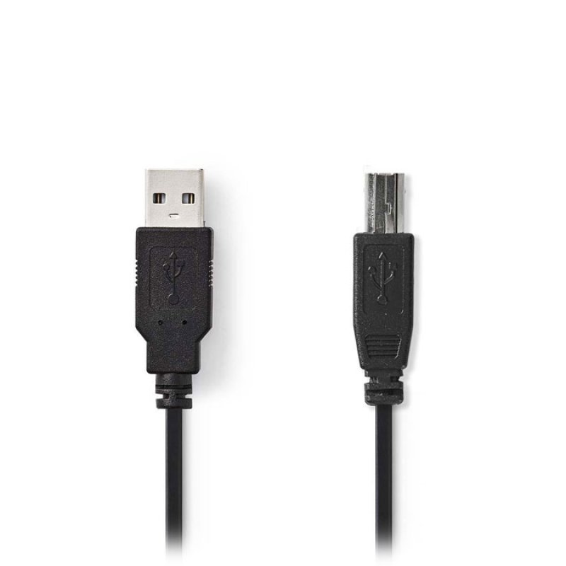 NEDIS CCGB60100BK20 USB 2.0 Καλώδιο Α αρσ - Β Αρσ 2.0m Μαύρο 0040785 NEDIS CCGB60100BK20 USB 2.0 Καλώδιο Α αρσ - Β Αρσ 2.0m Μαύρο 0040785
