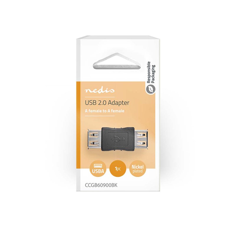 NEDIS CCGB60900BK USB 2.0 TYPE A Αντάπτορας 480Mbps Μαύρο 0040786 NEDIS CCGB60900BK USB 2.0 TYPE A Αντάπτορας 480Mbps Μαύρο 0040786
