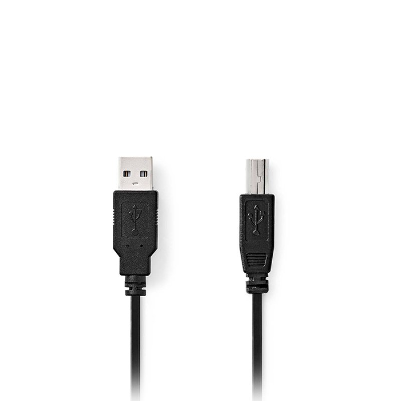 NEDIS CCGL60100BK20 USB 2.0 Καλώδιο USB-A Αρσ USB-B Αρσ 10W 2.00m Μαύρο 0040789 NEDIS CCGL60100BK20 USB 2.0 Καλώδιο USB-A Αρσ USB-B Αρσ 10W 2.00m Μαύρο 0040789