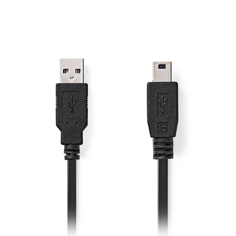 NEDIS CCGL60300BK20 Καλώδιο USB High-Speed A αρσ. - Mini USB 5-pin αρσ., 2.00m σε μαύρο χρώμα 0040798 NEDIS CCGL60300BK20 Καλώδιο USB High-Speed A αρσ. - Mini USB 5-pin αρσ., 2.00m σε μαύρο χρώμα 0040798