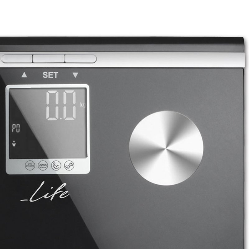 LIFE Shape 221-0076 Γυάλινη ηλεκτρονική ζυγαριά μπάνιου με λιπομέτρηση, 5 σε 1. 0040938 LIFE Shape 221-0076 Γυάλινη ηλεκτρονική ζυγαριά μπάνιου με λιπομέτρηση, 5 σε 1. 0040938