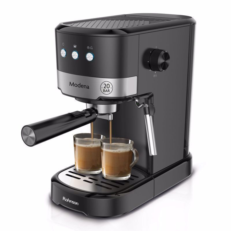 Rohnson Modena R-98012 Μηχανή Espresso 1100W Πίεσης 20bar Μαύρη 0040985