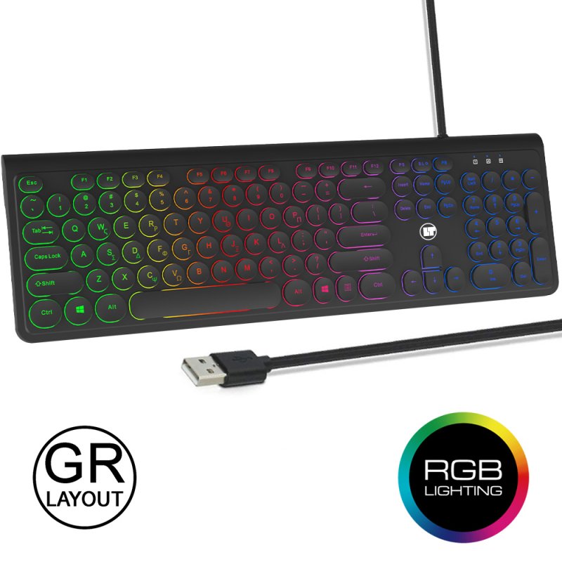 LAMTECH LAM113058 Rainbow Gaming Ενσύρματο Πληκτρολόγιο με RGB φωτισμό 0041019 LAMTECH LAM113058 Rainbow Gaming Ενσύρματο Πληκτρολόγιο με RGB φωτισμό 0041019