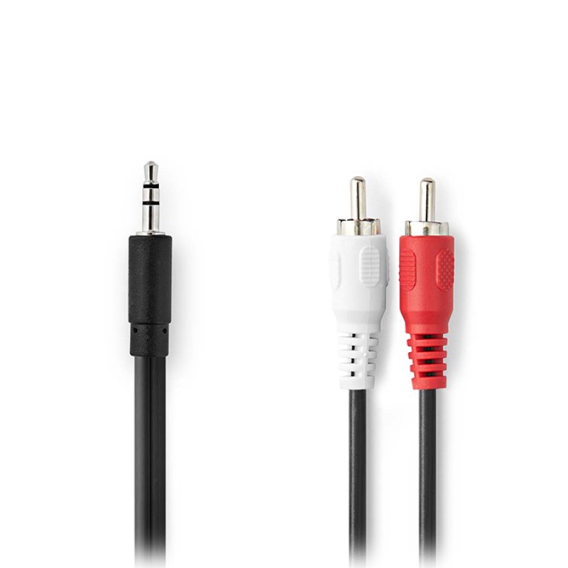 NEDIS CAGB22200BK10 Καλώδιο ήχου 3.5mm Stereo αρσ. - 2x RCA αρσ., 1.00m 0041080 NEDIS CAGB22200BK10 Καλώδιο ήχου 3.5mm Stereo αρσ. - 2x RCA αρσ., 1.00m 0041080