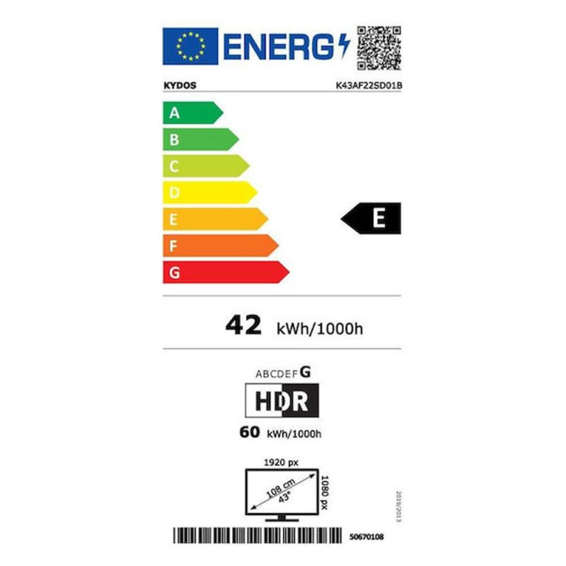 KYDOS K43WU22CD01B Smart Τηλεόραση 43 KYDOS K43WU22CD01B Smart Τηλεόραση 43