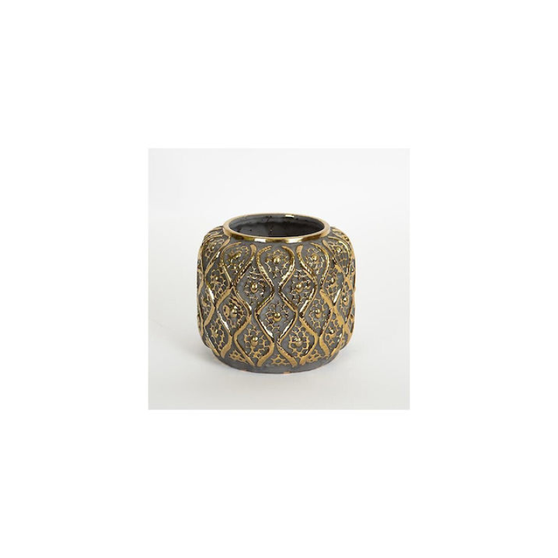 ESTHETI 752-20243 Βάζο Κεραμικό Γκρι Χρυσό 14.5x14.5x26cm 0041158 ESTHETI 752-20243 Βάζο Κεραμικό Γκρι Χρυσό 14.5x14.5x26cm 0041158