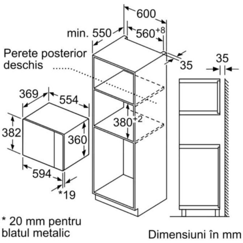BOSCH BFL554MB0 Εντοιχιζόμενος Φούρνος Μικροκυμάτων 25lt Μαύρος 0041173 BOSCH BFL554MB0 Εντοιχιζόμενος Φούρνος Μικροκυμάτων 25lt Μαύρος 0041173