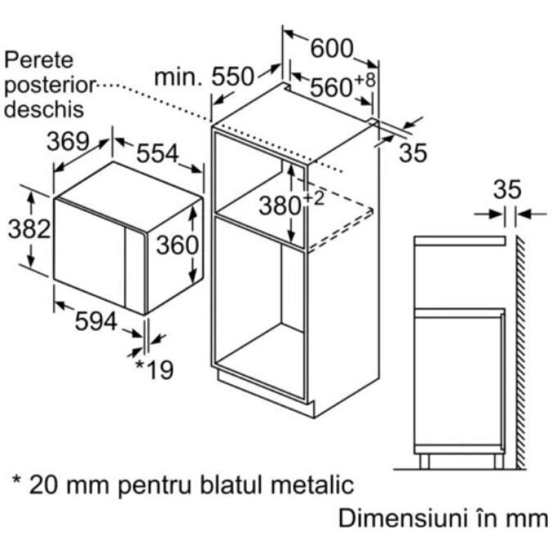 BOSCH BFL554MB0 Εντοιχιζόμενος Φούρνος Μικροκυμάτων 25lt Μαύρος 0041173 BOSCH BFL554MB0 Εντοιχιζόμενος Φούρνος Μικροκυμάτων 25lt Μαύρος 0041173