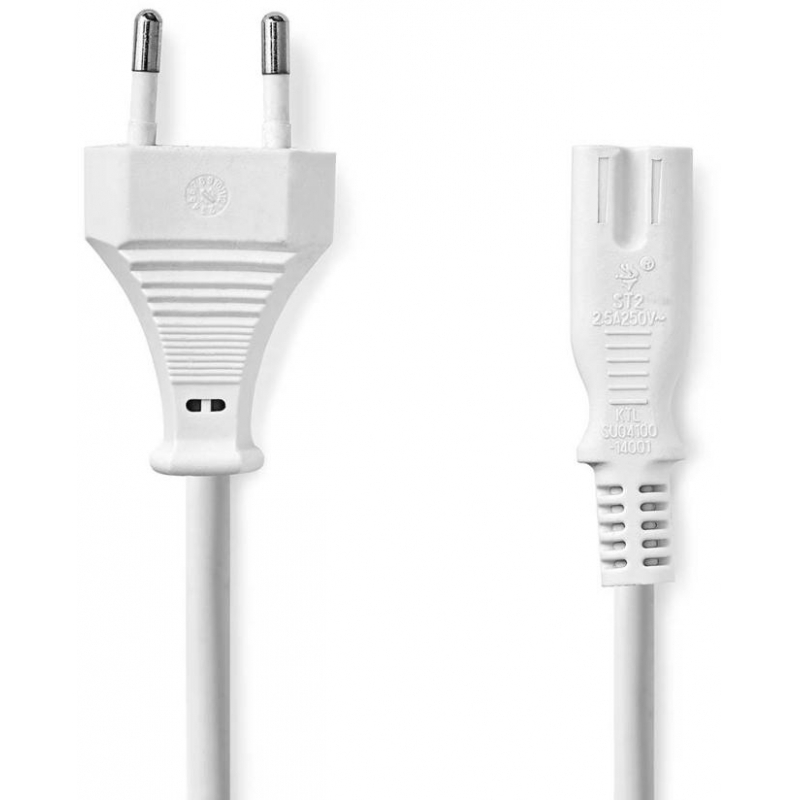 NEDIS CEGL11040WT30 Καλώδιο τροφοδοσίας Euro - IEC-320-C7 (οχταράκι), 3.00m Λευκό 0041247 NEDIS CEGL11040WT30 Καλώδιο τροφοδοσίας Euro - IEC-320-C7 (οχταράκι), 3.00m Λευκό 0041247