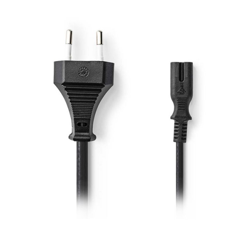 NEDIS CEGL11040BK20 Καλώδιο τροφοδοσίας Euro - 8-Shaped (οχταράκι), 2.00m Μαύρο 0041248