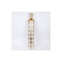ESTHETI 752-22050 Διακοσμητικό Βάζο Μεταλλικό Gold-White 15.7x15.7x86.3cm 0041304