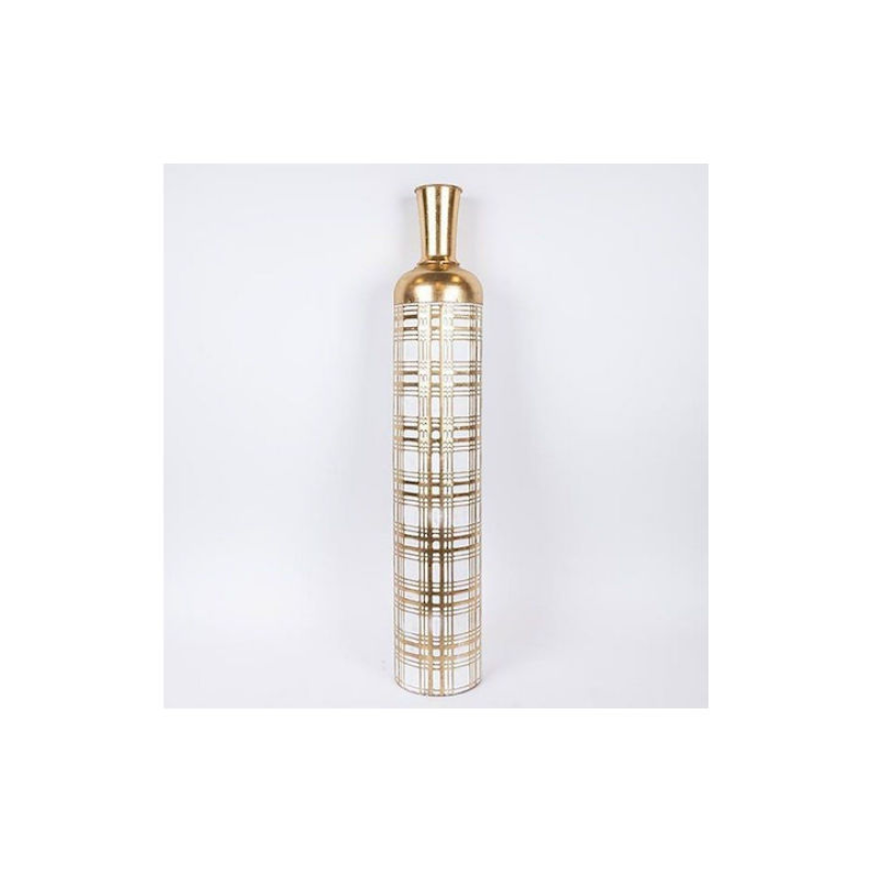ESTHETI 752-22050 Διακοσμητικό Βάζο Μεταλλικό Gold-White 15.7x15.7x86.3cm 0041304 ESTHETI 752-22050 Διακοσμητικό Βάζο Μεταλλικό Gold-White 15.7x15.7x86.3cm 0041304