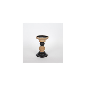 ESTHETI 752-23019 Κηροπήγιο Ξύλινο σε Καφέ Χρώμα 12.5x19x12.5εκ. 0041317