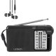 Lamtech LAM112549 2 Band Φορητό Ραδιόφωνο Επαναφορτιζόμενο Μαύρο 0041576