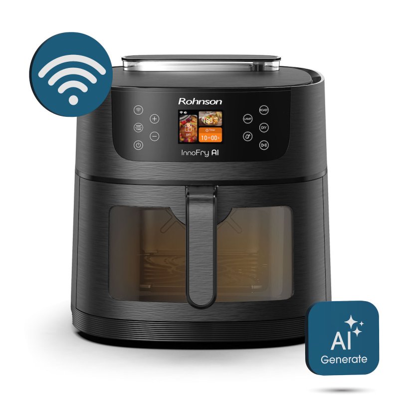 ROHNSON R-2884 AI Air Fryer με Wi-Fi 8lt Μαύρο 0041597 ROHNSON R-2884 AI Air Fryer με Wi-Fi 8lt Μαύρο 0041597