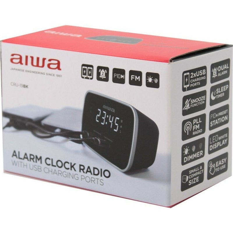 AIWA CRU-19BK Ψηφιακό Ρολόι Επιτραπέζιο με Ξυπνητήρι 0041743 AIWA CRU-19BK Ψηφιακό Ρολόι Επιτραπέζιο με Ξυπνητήρι 0041743