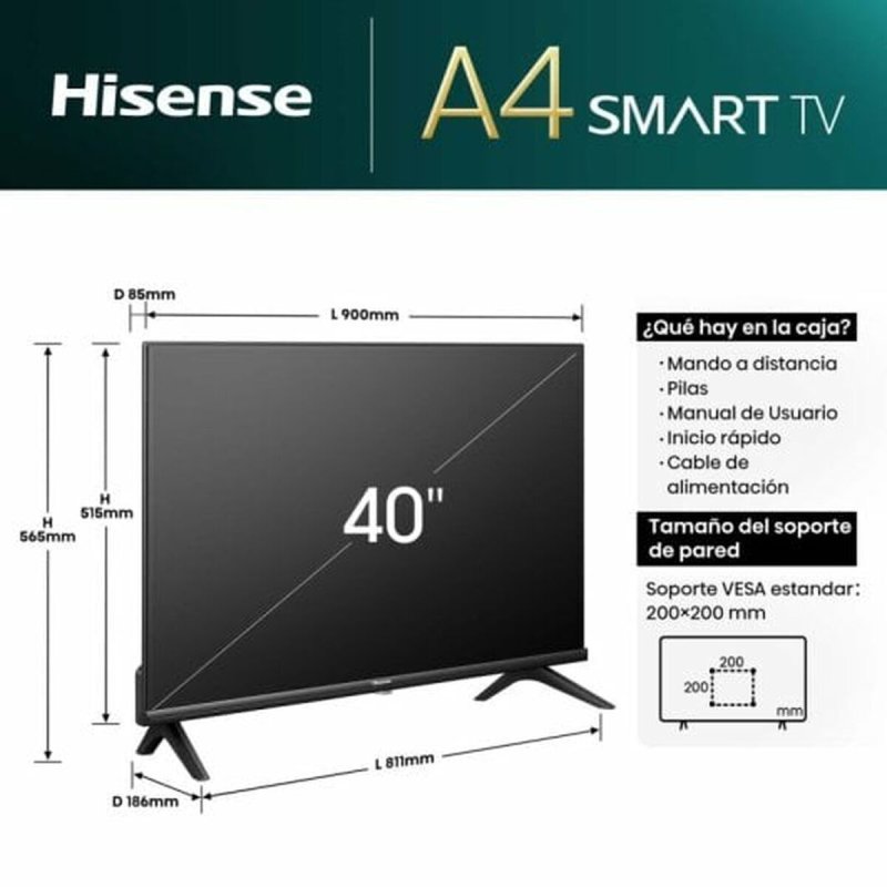 HISENSE 40A4N Smart Τηλεόραση 40 HISENSE 40A4N Smart Τηλεόραση 40