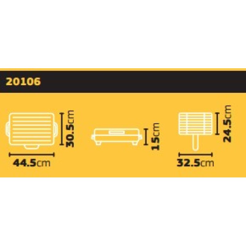 ROLLER MOD.20106 Ψηστιέρα Ιnox 18/D Oρθογώνια 1050W 0001432
