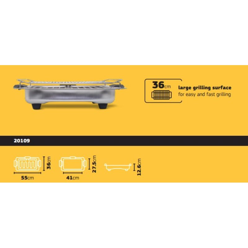 ROLLER MOD.20109 Ψηστιέρα BBQ Μεγάλη Inox 2500W 520100 ROLLER MOD.20109 Ψηστιέρα BBQ Μεγάλη Inox 2500W 520100