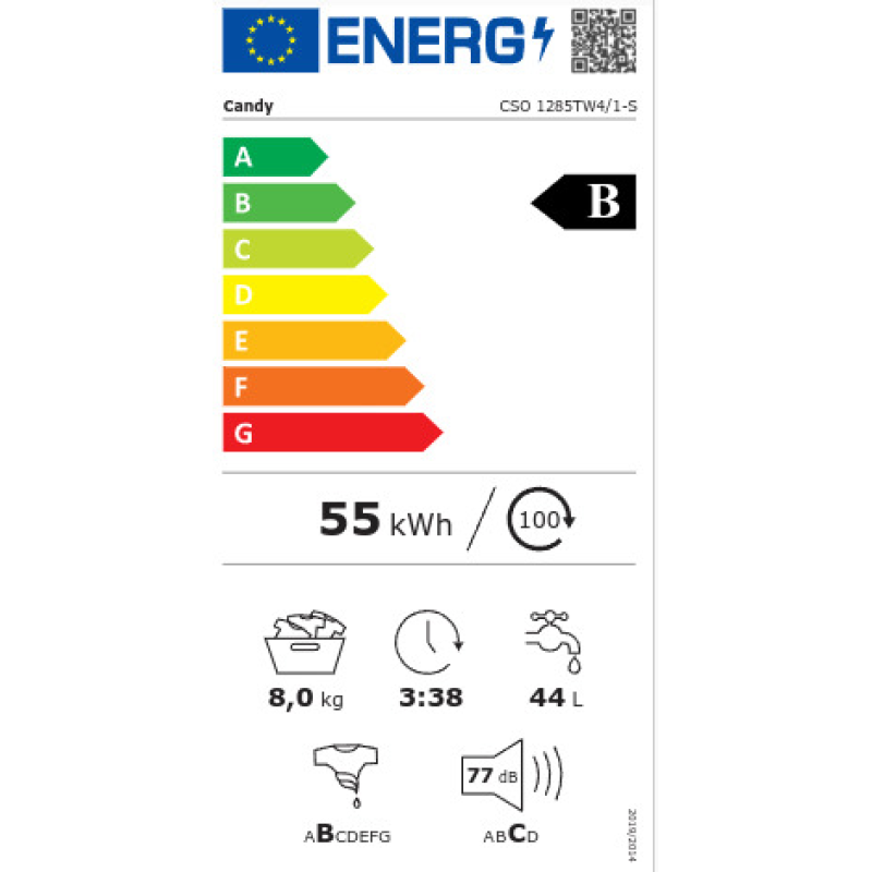 CANDY CSO 1285TW4/1-S Πλυντήριο Ρούχων 8kg 1200rpm 0035636 CANDY CSO 1285TW4/1-S Πλυντήριο Ρούχων 8kg 1200rpm 0035636