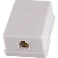 EUROLAMP147-16050 Πρίζα Τηλεφώνου Εξωτερική Μονή Αυτοκόλλητη 6P4C 0007936