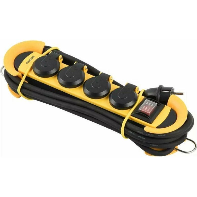PHILIPS SPN5140YB/GRS Πολύπριζο 4 Θέσεων με Διακόπτη και Καλώδιο 3m Μαύρο 0038250 PHILIPS SPN5140YB/GRS Πολύπριζο 4 Θέσεων με Διακόπτη και Καλώδιο 3m Μαύρο 0038250