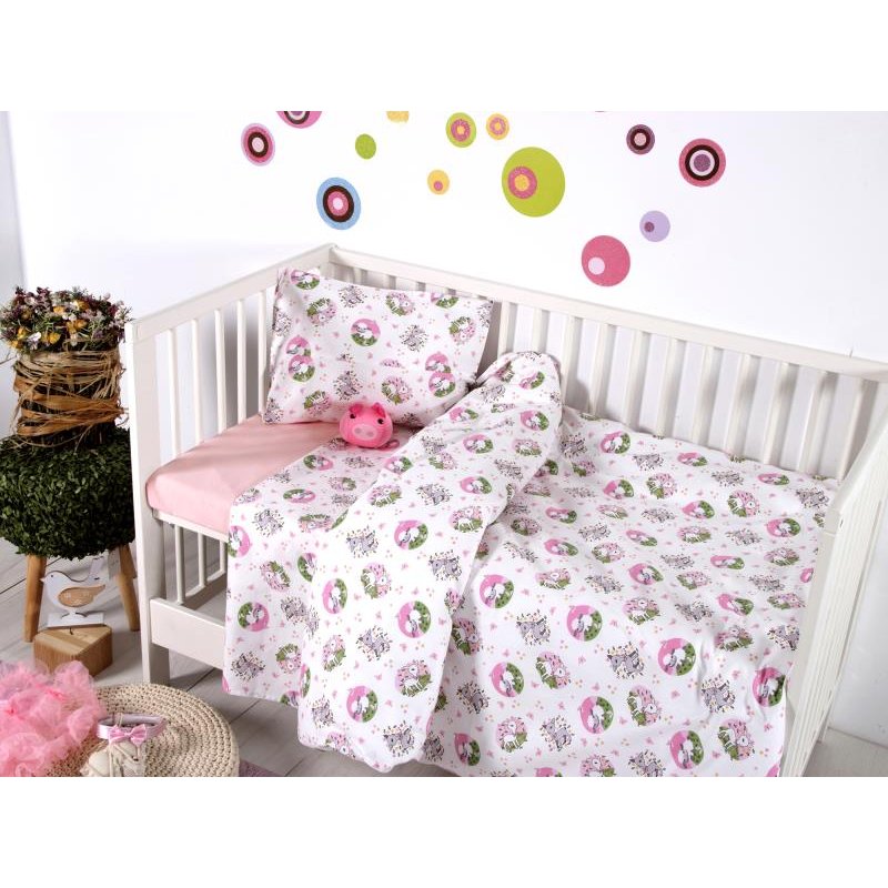 SB HOME Σετ Σεντόνια Κούνιας Εμπριμέ Baby Elvin Pink 120χ160εκ. 0024387 SB HOME Σετ Σεντόνια Κούνιας Εμπριμέ Baby Elvin Pink 120χ160εκ. 0024387