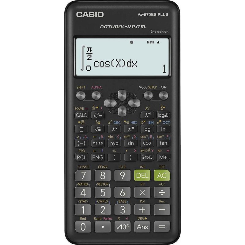 CASIO FX-570ES Αριθμομηχανή  Επιστημονική Plus 2nd Edition, 15 Ψηφίων σε Μαύρο Χρώμα (6-FX-570ESP) 0004724